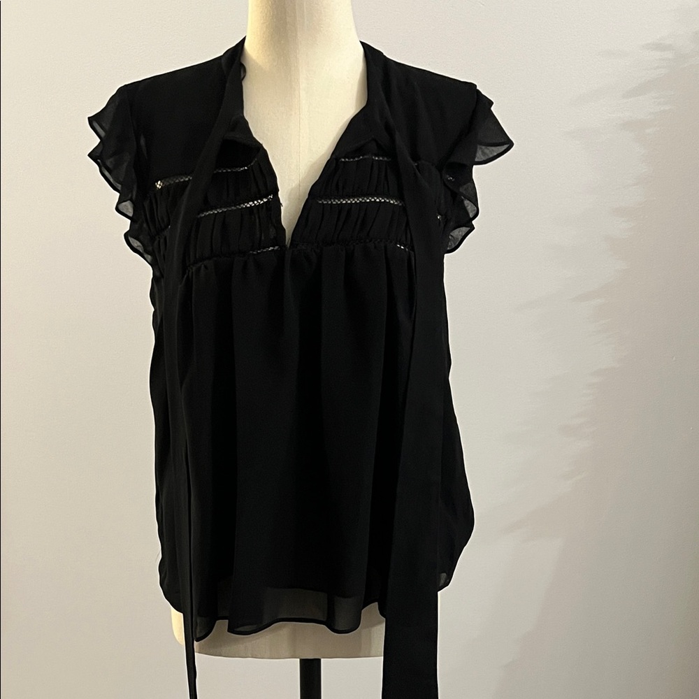Zara Women's Black Tied Top